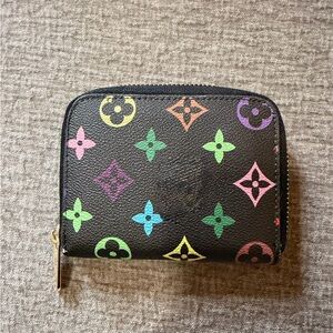 LV Black Wallet with Multicolor Monogram